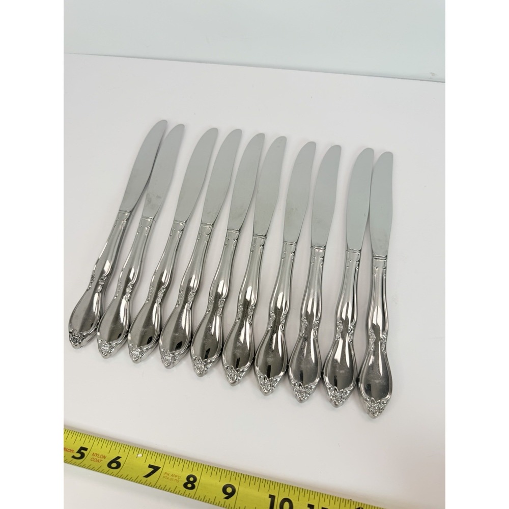 Oneida CHATEAU 10 Dinner Knives Oneidacraft DELUXE Stainless Flatware #2